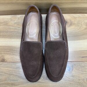 Stubbs & Wootton Venetian Loafers Womens 9.5 M Brown Suede Moc Toe
